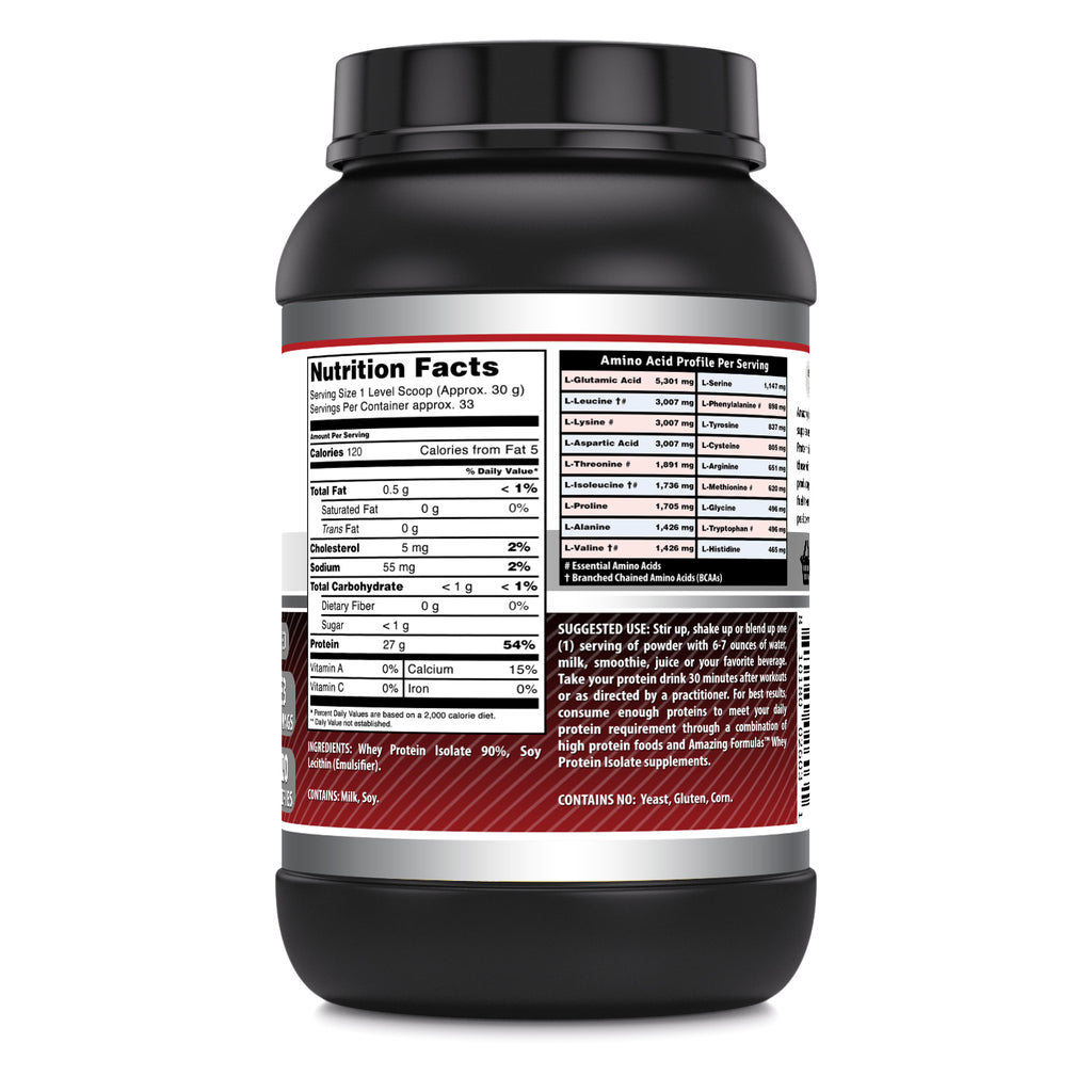 Amazing Formulas Whey Protein Isolate 27 Grams Protein 33 Servings