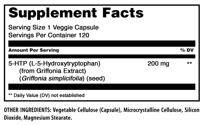 Amazing Formulas 5-HTP | 200 Mg | 120 Veggie Capsules