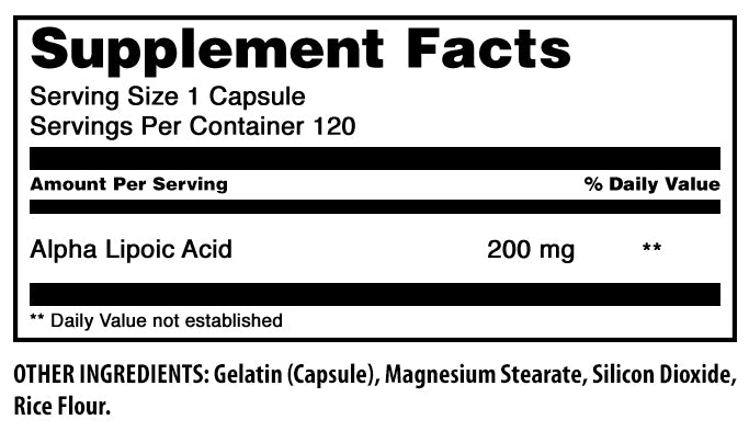 Amazing Formulas Alpha Lipoic Acid | 200 Mg | 120 Capsules