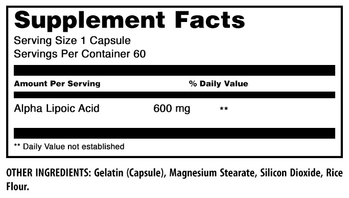 Amazing Formulas Alpha Lipoic Acid | 600 Mg | 60 Capsules
