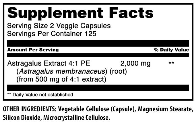 Amazing Formulas Astragalus | 1000 Mg | 250 Capsules
