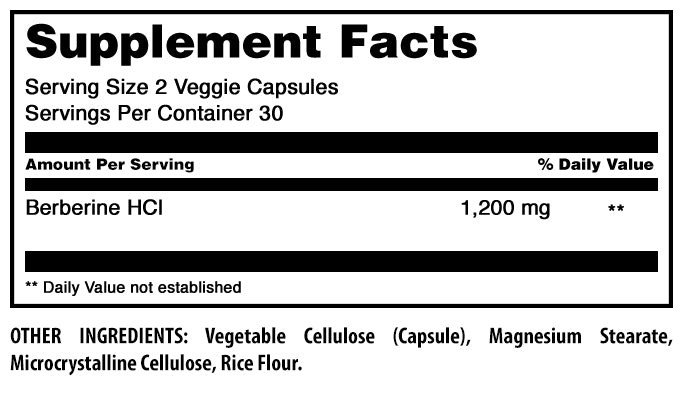 Amazing Formulas Berberine | 1200 Mg Per Serving | 60 Veggie Capsules
