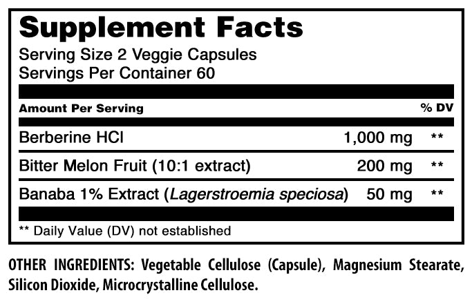 Amazing Formulas Berberine Complex | 1250 Mg Per Serving | 120 Veggie Capsules