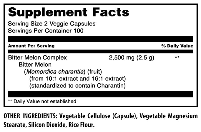Amazing Formulas Bitter Melon Complex | 2500 Mg Per Serving | 200 Veggie Capsules