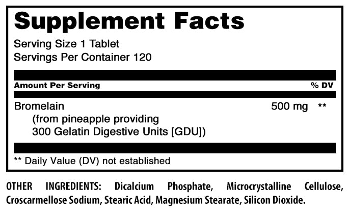Amazing Formulas Bromelain | 500 Mg | 120 Tablets