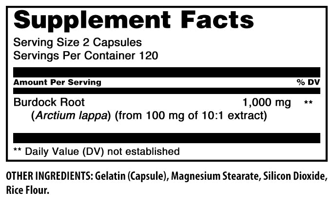 Amazing Formulas Burdock Root | 1000 mg Per Serving | 240 Capsules