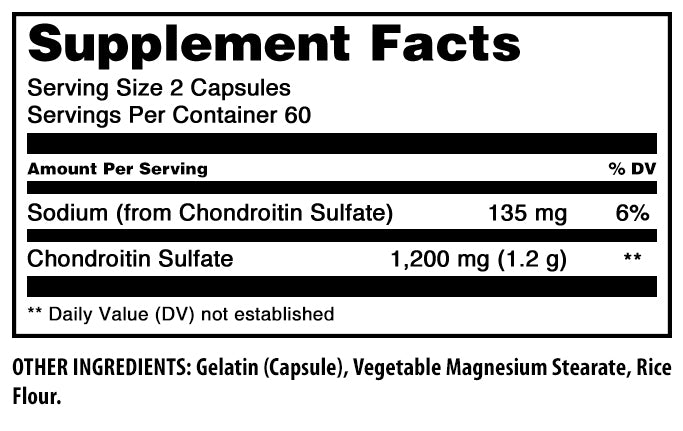 Amazing Formulas Chrondroitin Sulfate | 1200 Mg Per Serving | 120 Capsules