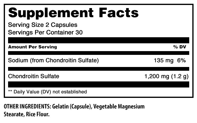 Amazing Formulas Chrondroitin Sulfate | 1200 Mg Per Serving | 60 Capsules