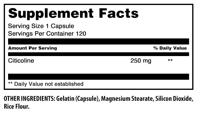 Amazing Formulas Citicoline | 250 Mg | 120 Capsules