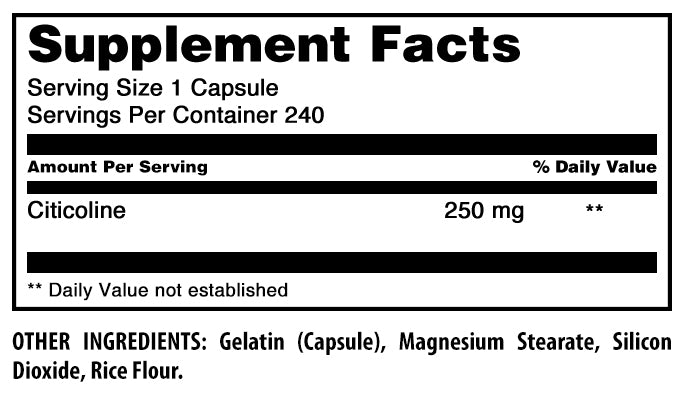 Amazing Formulas Citicoline | 250 Mg | 240 Capsules