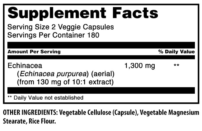 Amazing Formulas Echinacea | 1300 Mg Per Serving | 360 Veggie Capsules