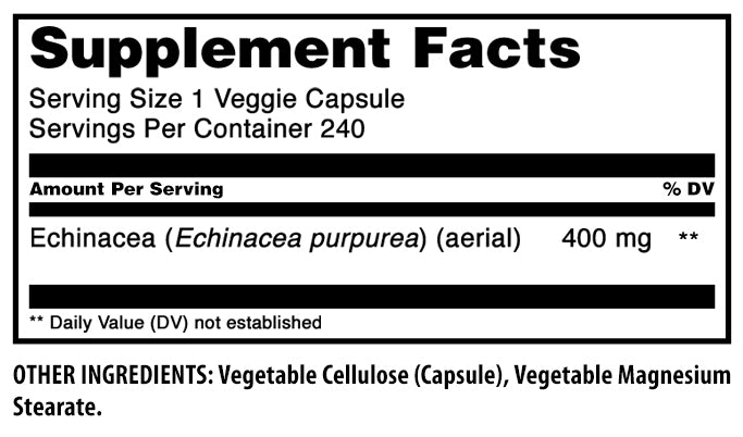 Amazing Formulas Echinacea | 400 Mg | 240 Veggie Capsules