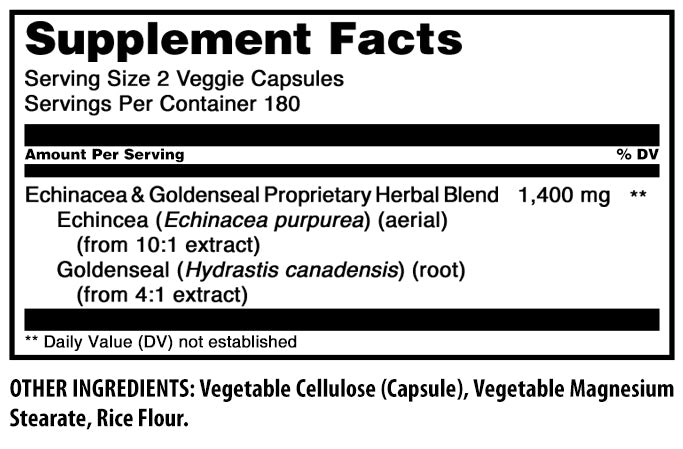 Amazing Formulas Echinacea & Goldenseal | 1400 Mg Per Serving | 360 Veggie Capsules