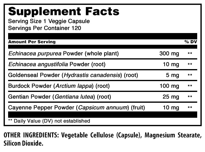 Amazing Formulas Echinacea Goldenseal Root| 450 Mg | 120 Veggie Capsules