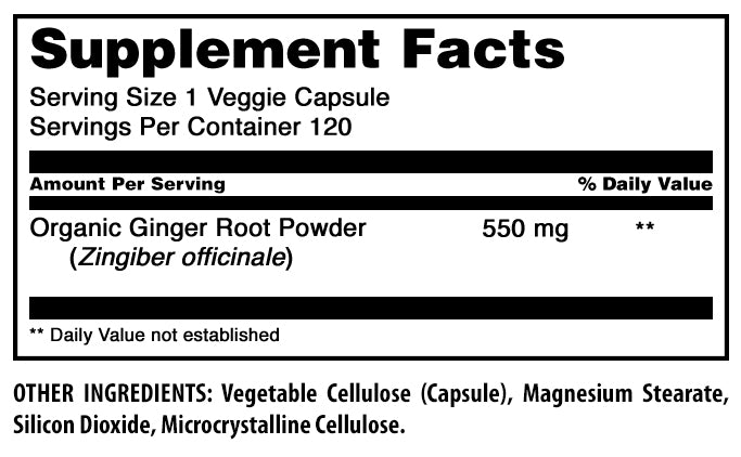 Amazing Formulas Ginger Root | 550 Mg | 120 Veggie Capsules