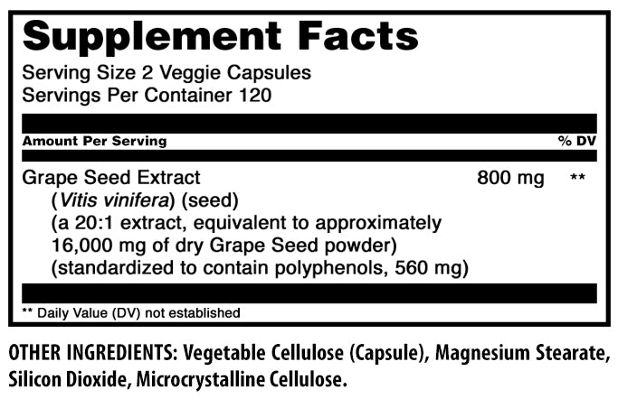 Amazing Formulas Grapeseed Extract | 16000 Mg Per Serving | 240 Veggie Capsules