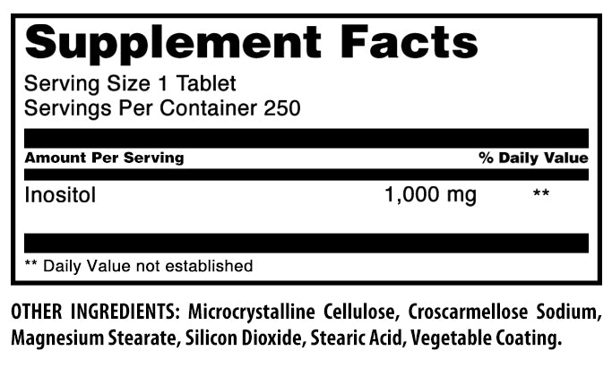 Amazing Formulas Inositol | 1000 Mg | 250 Tablets