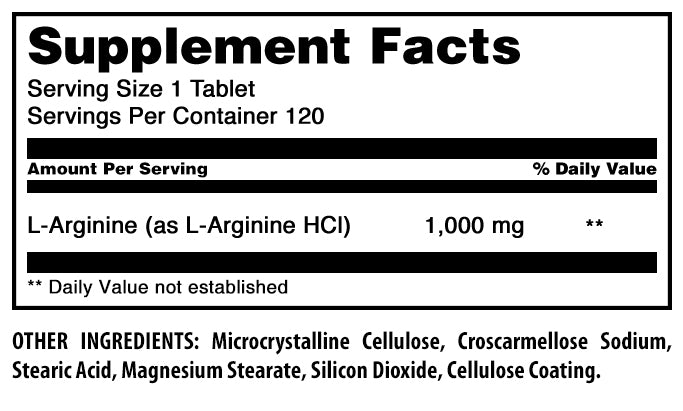 Amazing Nutrition L-Arginine | 1000 Mg | 120 Tablets
