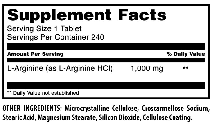 Amazing Formulas L-Arginine | 1000 Mg | 240 Tablets