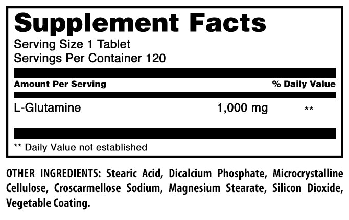 Amazing Formulas L-Glutamine | 1000 Mg | 120 Tablets