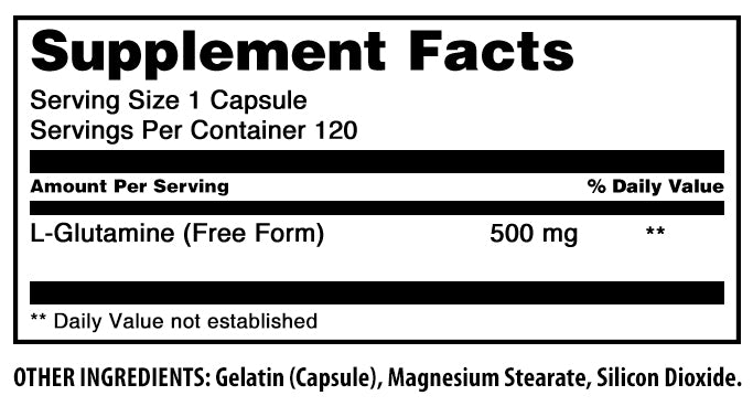 Amazing Formulas L-Glutamine | 500 Mg | 120 Capsules