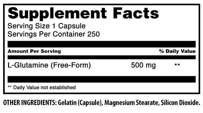 Amazing Formulas L-Glutamine | 500 Mg | 250 Capsules