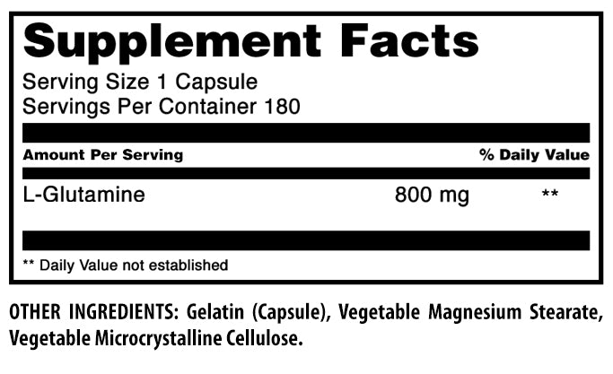 Amazing Formulas L-Glutamine | 800 Mg | 180 Capsules