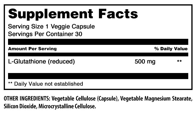 Amazing Formulas L-Glutathione | 500 Mg | 30 Veggie Capsules