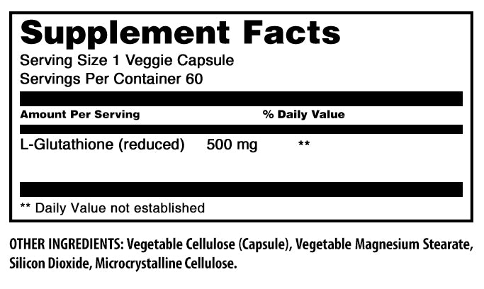 Amazing Formulas L-Glutathione | 500 Mg | 60 Veggie Capsules