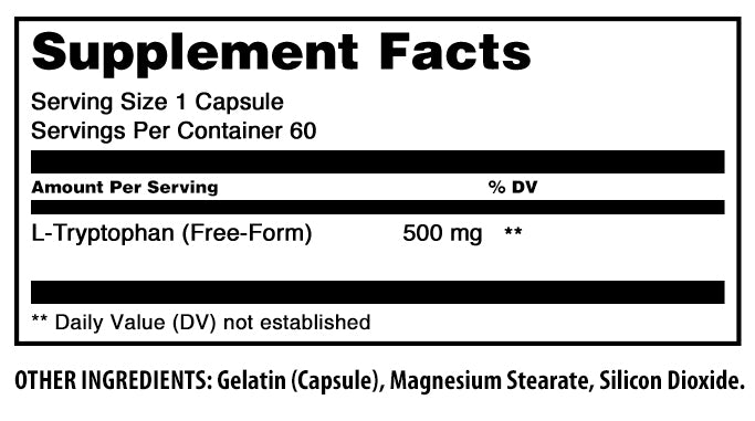 Amazing Formulas L-Tryptophan | 500 Mg | 60 capsules