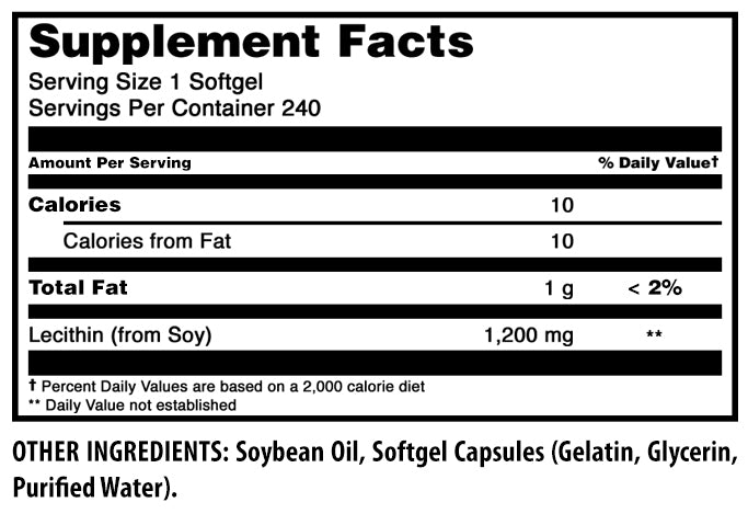 Amazing Formulas Lecithin | 1200 Mg | 240 Softgels