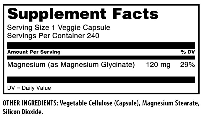 Amazing Formulas Magnesium Glycinate | 120 Mg | 240 Veggie Capsules