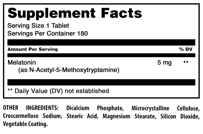 Amazing Formulas Melatonin | 5 Mg | 180 Tablets