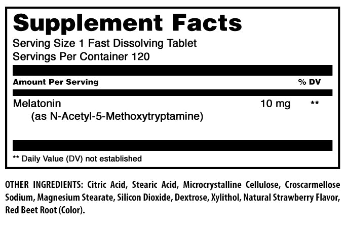 Amazing Formulas Melatonin | 10 Mg | 120 Fast Dissolving Tablets | Strawberry Flavor