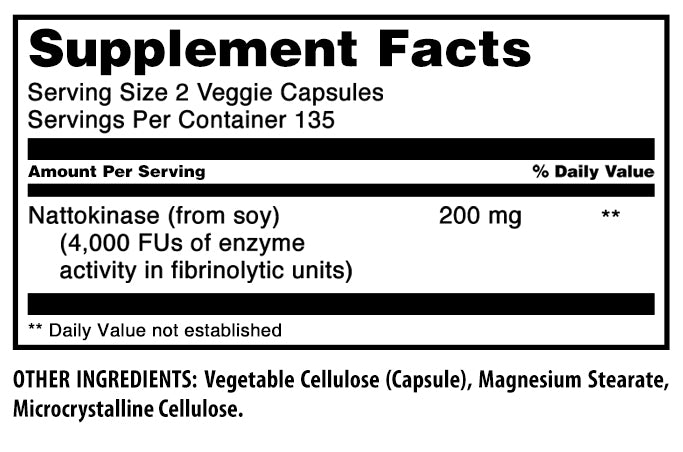 Amazing Formulas Nattokinase | 200 Mg Per Serving | 4000 FU | 270 Veggie Capsules
