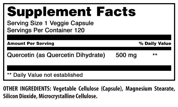Amazing Formulas Quercetin | 500 Mg | 120 Veggie Capsules