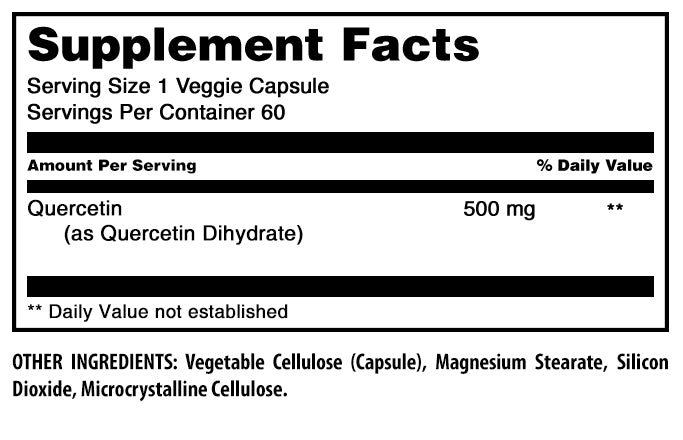 Amazing Formulas Quercetin | 500 Mg | 60 Vegetarian Capsules