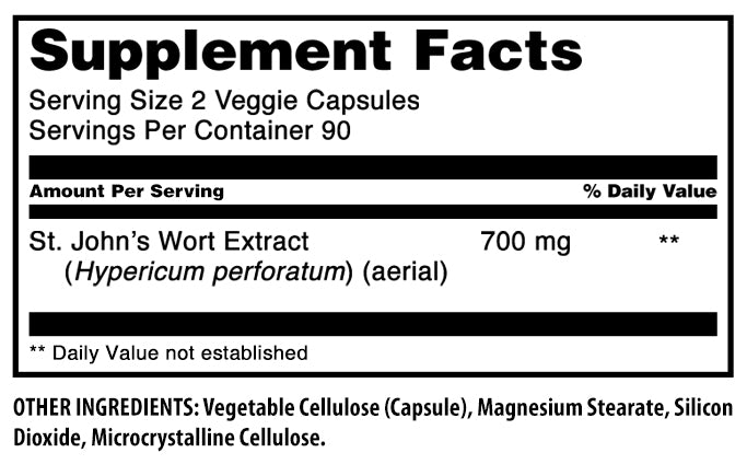 Amazing Formulas St. John's Wort | 700 Mg Per Serving | 180 Veggie Capsules