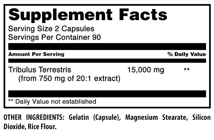 Amazing Formulas Tribulus Terrestris | 15000 Mg Per Serving | 180 Capsules