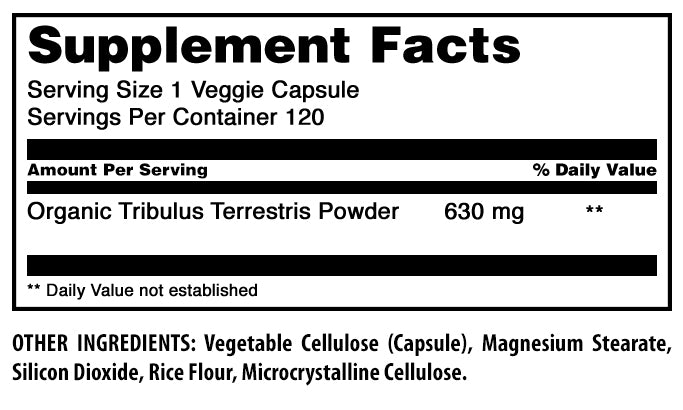 Amazing Formulas Tribulus | 630 Mg | 120 Veggie Capsules