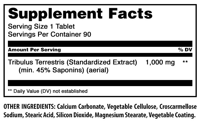 Amazing Formulas Tribulus | 1000 Mg | 90 Tablets