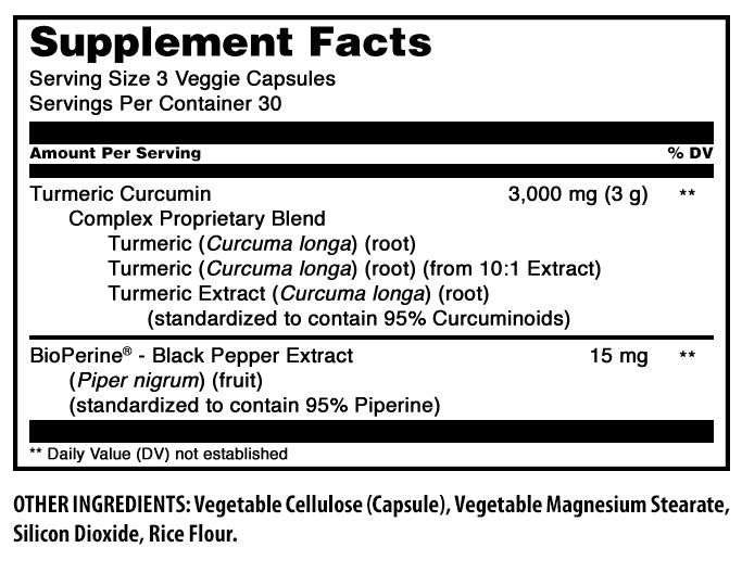 Amazing Formulas Turmeric Curcumin with Bioperine | 3000 Mg Per Serving | 90 Veggie Capsules