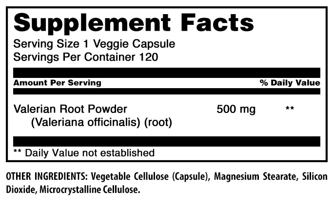 Amazing Formulas Valerian Root | 500 Mg | 120 Veggie Capsules