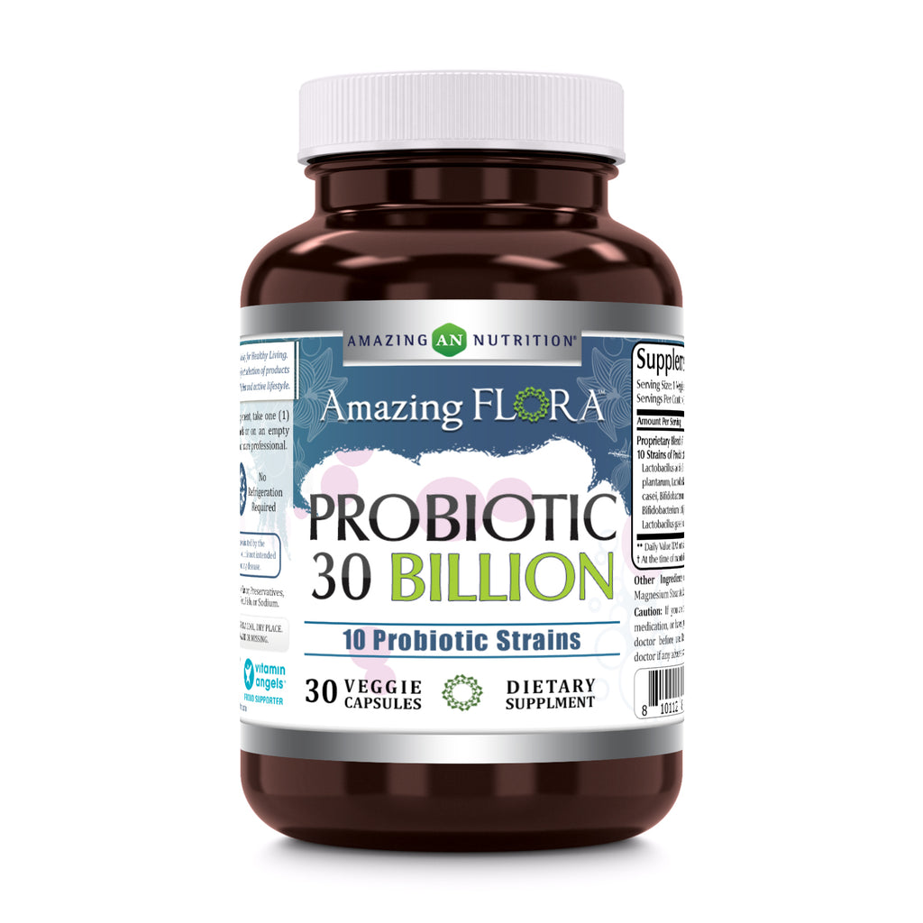 Amazing Flora Probiotic 30 Billion Supplement | 10 Strains | 30 Veggie Capsules
