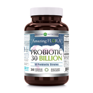 Amazing Flora Probiotic 30 Billion Supplement | 10 Strains | 30 Veggie Capsules