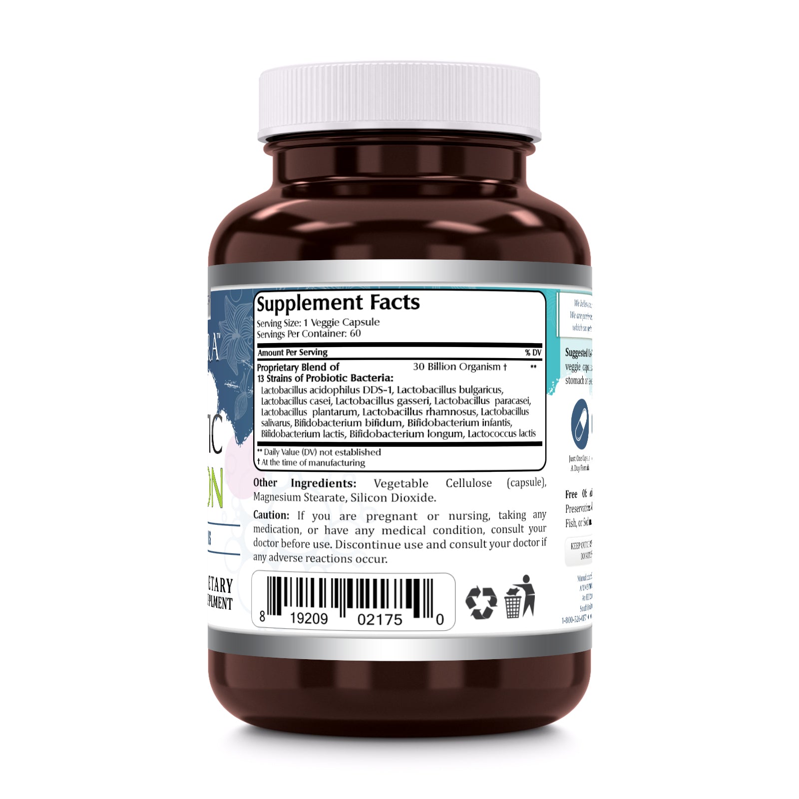 Amazing Flora Probiotic 30 Billion | 13 Strains | 60 Veggie Capsules