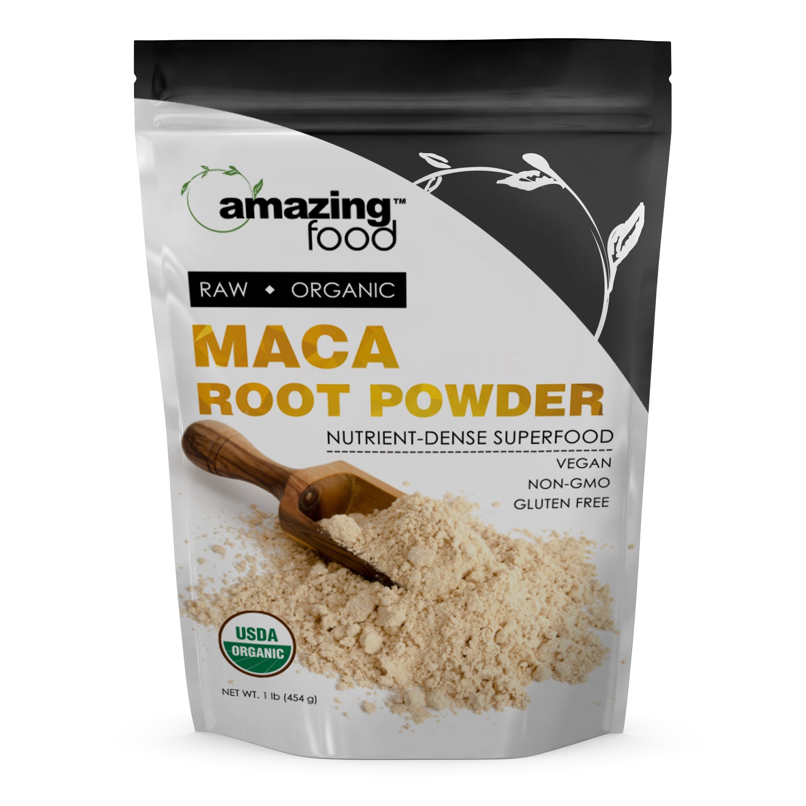 Amazing Food Maca Root Powder | 16 Oz | 5 Grams per Serving | 90 Servings | USDA Organic