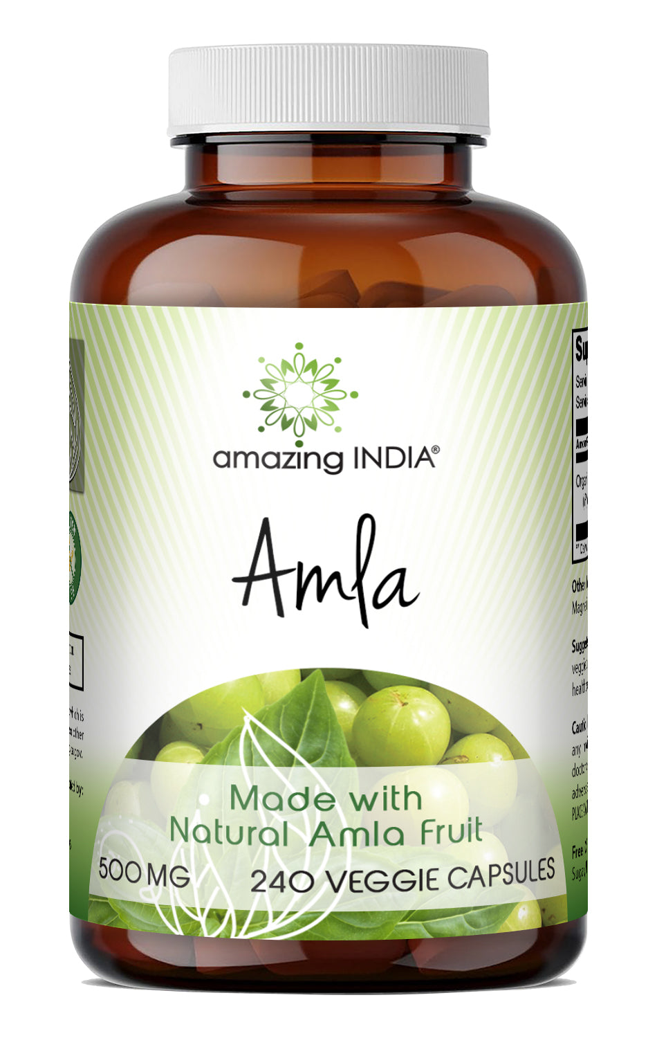 Amazing India Amla (Made with Amla Fruit) 500 Mg | 240 Veggie Capsules