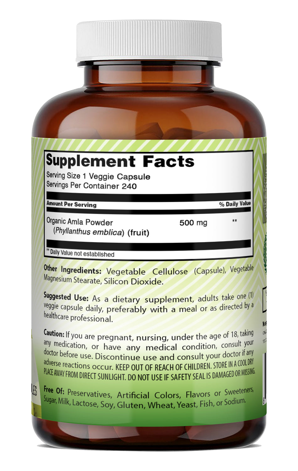 Amazing India Amla (Made with Amla Fruit) 500 Mg | 240 Veggie Capsules