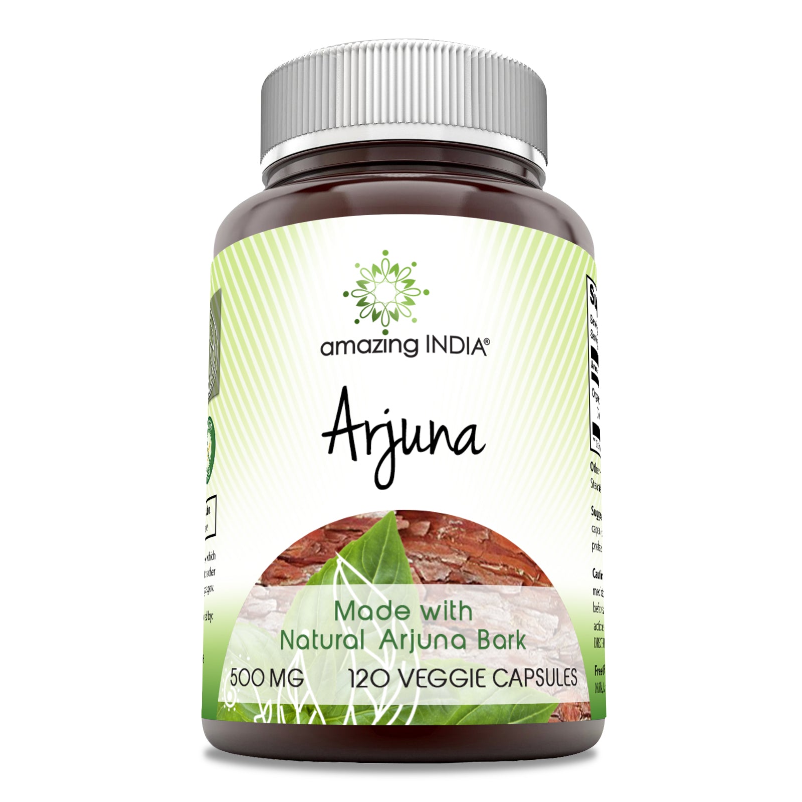 Amazing India Arjuna | 500 Mg | 120 Veggie Capsules